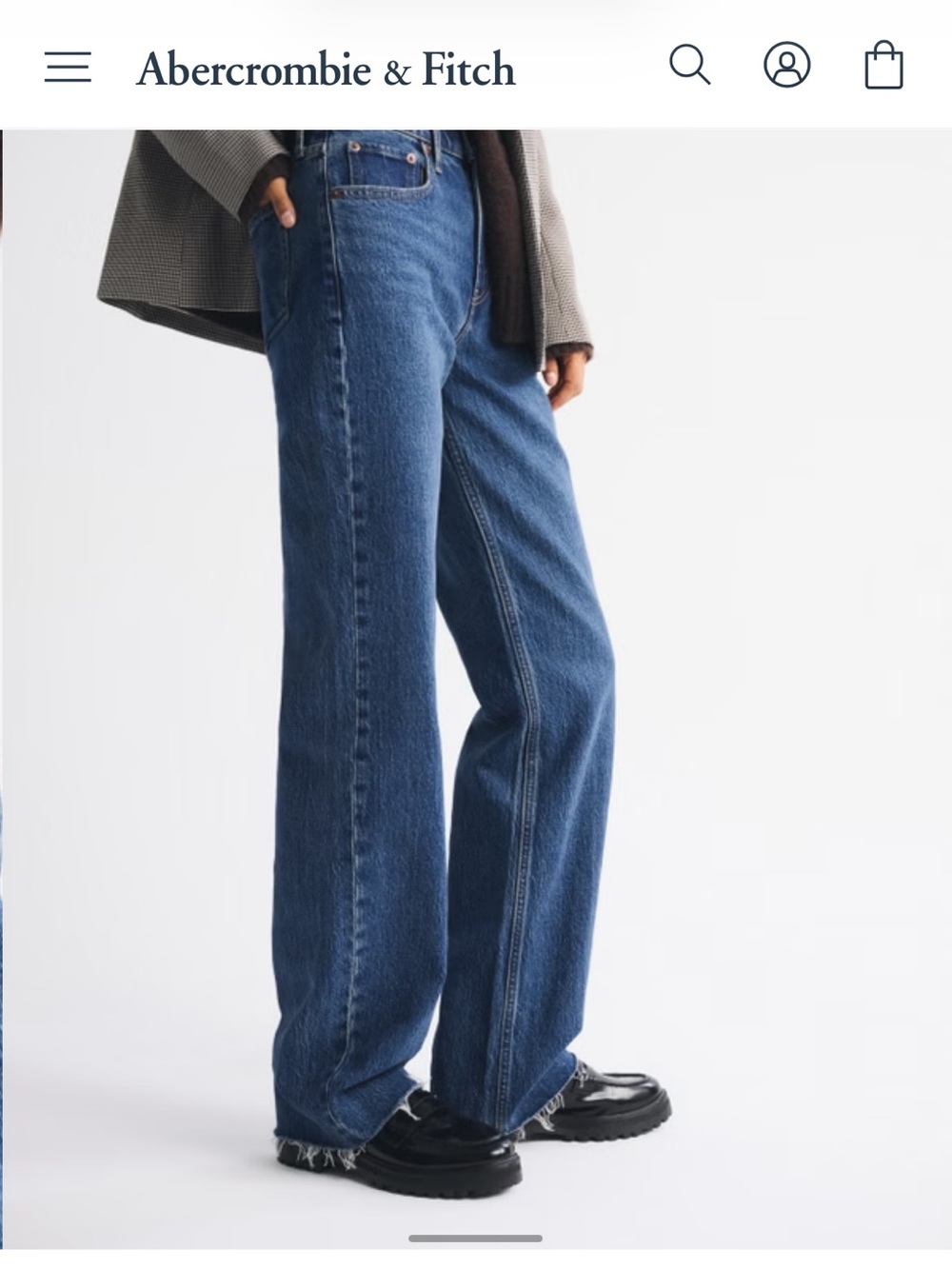 NWT Abercrombie High Rise 90s Relaxed Raw Hem Jean - Picture 6 of 9